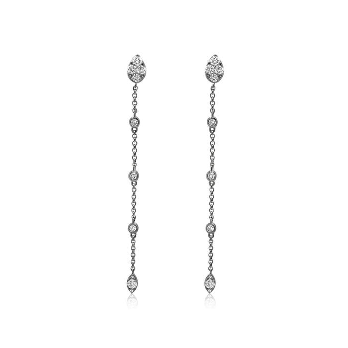 Sterling and Diamond Teardrop with Diamond Chain-2"