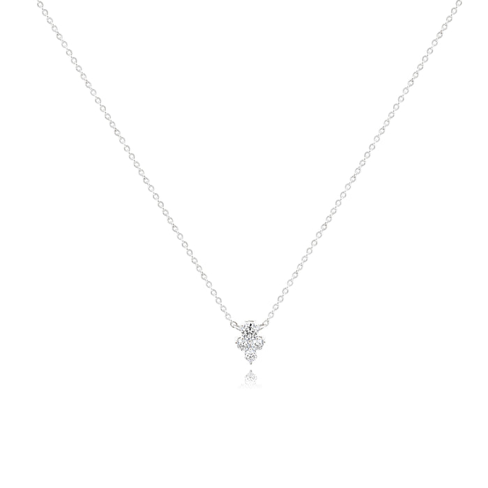 14K White Gold Diamond Cluster