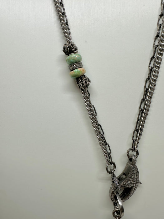 Green Chrysoprase and Diamond