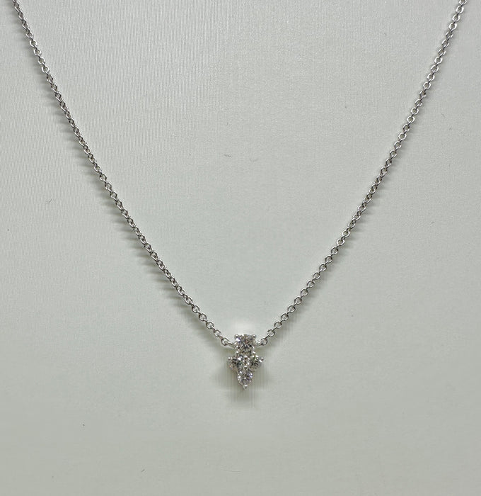 14K White Gold Diamond Cluster