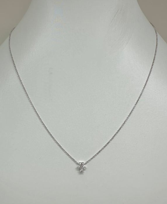 14K White Gold Diamond Cluster