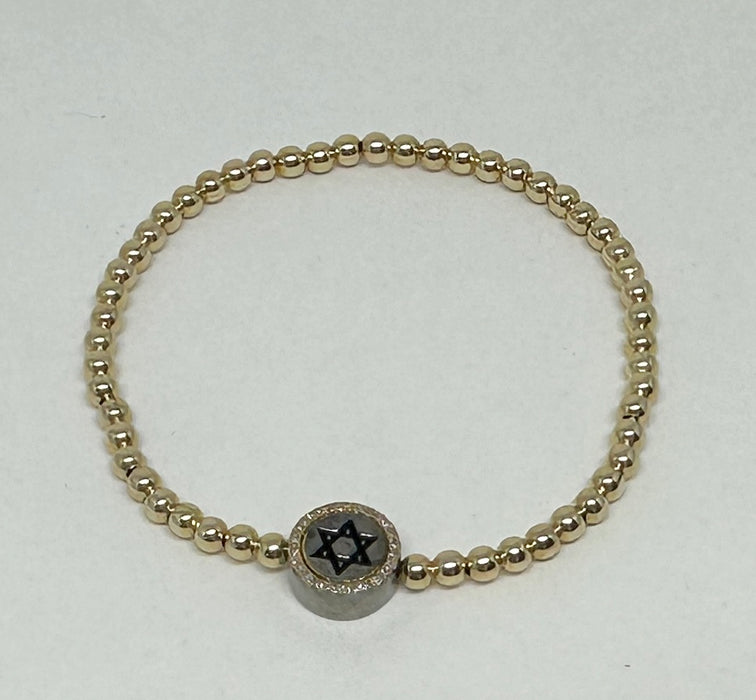14K GF with Sterling and Diamond Star of David