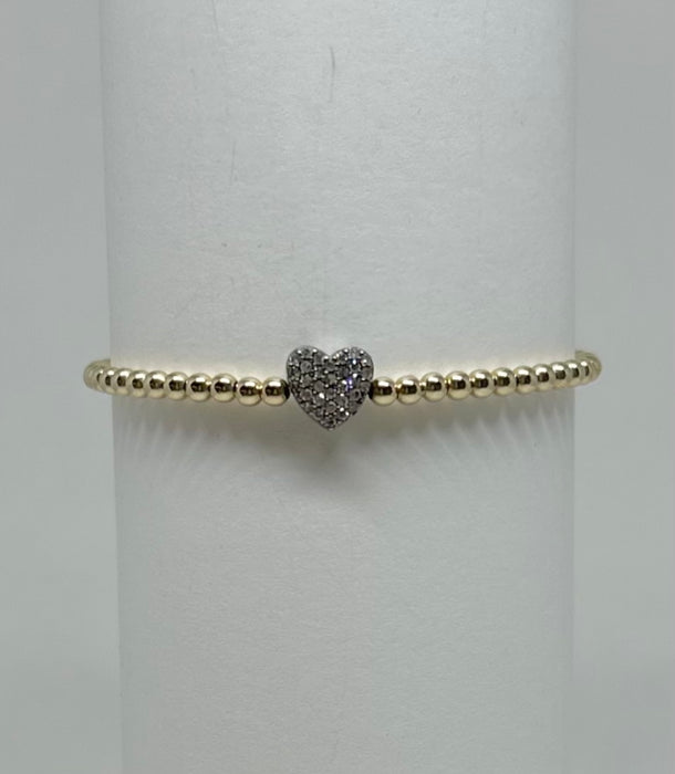 14K GF with Sterling and Diamond Heart