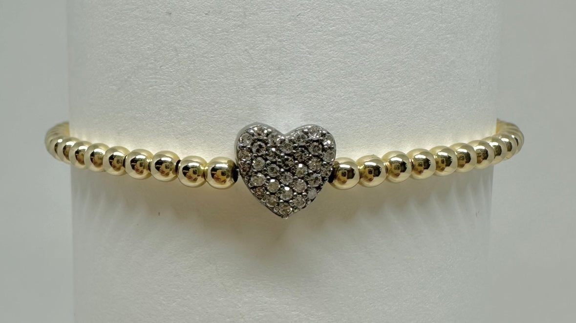 14K GF with Sterling and Diamond Heart