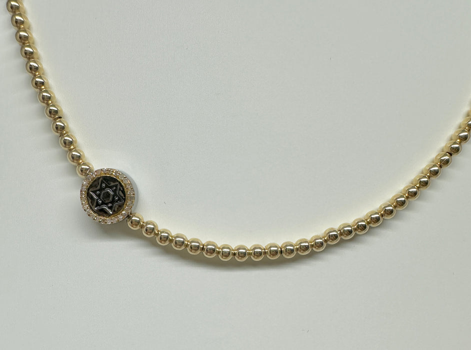 Gold Filled with Star of David Bead
