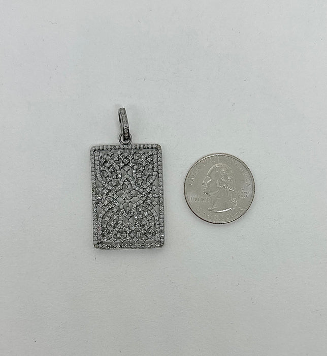 Diamond Laced Sterling Rectangular