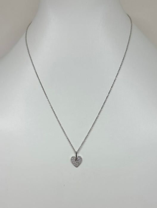 14K White Gold Heart on Floating Bail