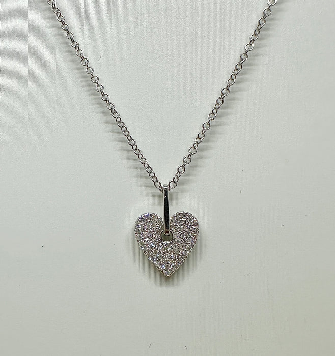14K White Gold Heart on Floating Bail