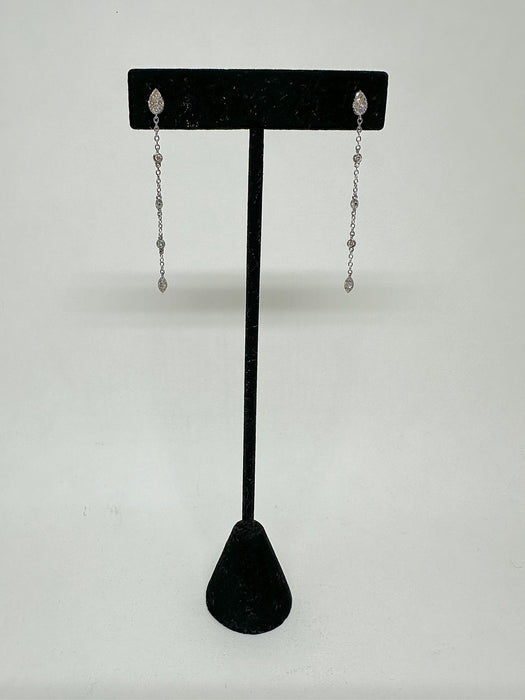 Sterling and Diamond Teardrop with Diamond Chain-2"
