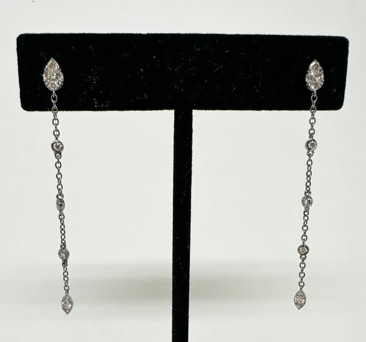 Sterling and Diamond Teardrop with Diamond Chain-2"