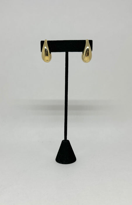 14K Gold Teardrop Medium Puff
