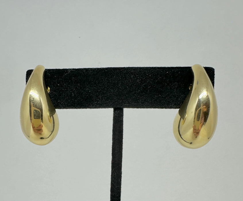 14K Gold Teardrop Medium Puff