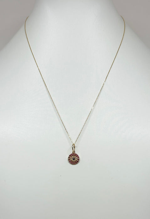 Diamond Ruby and Sapphire Evil Eye