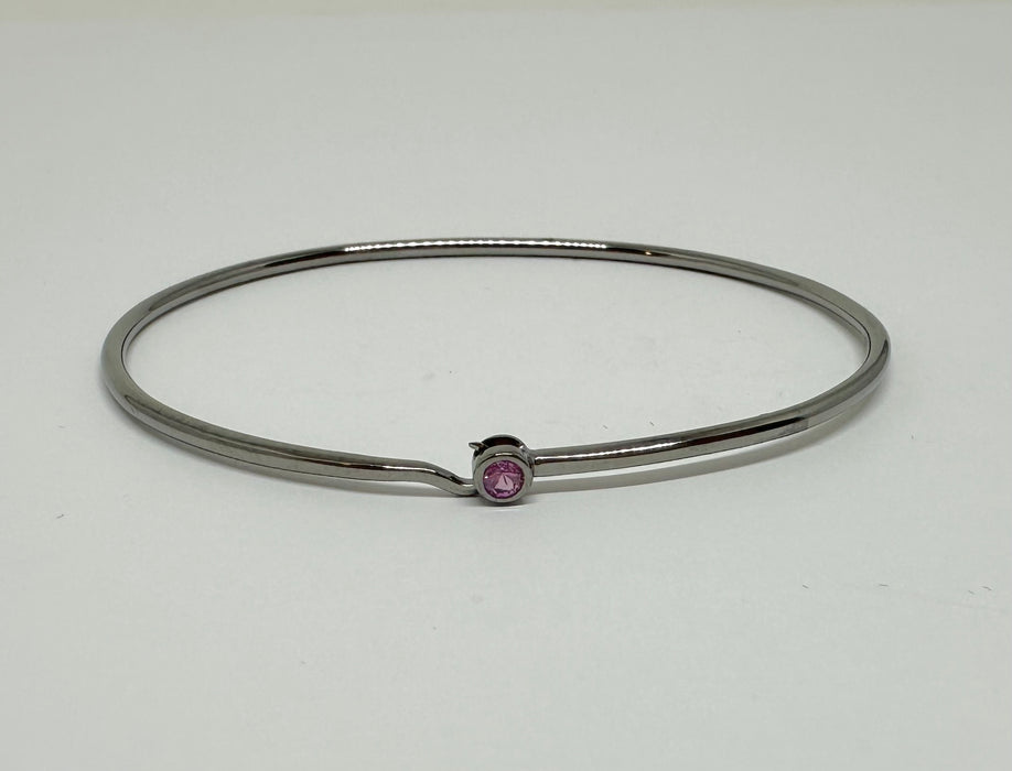 Solitaire Pink Sapphire Bangle