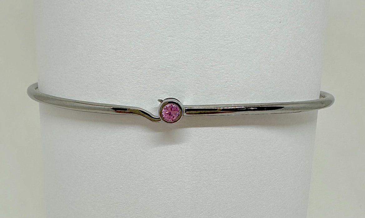 Solitaire Pink Sapphire Bangle