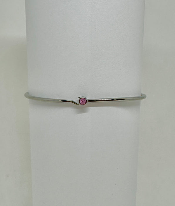 Solitaire Pink Sapphire Bangle