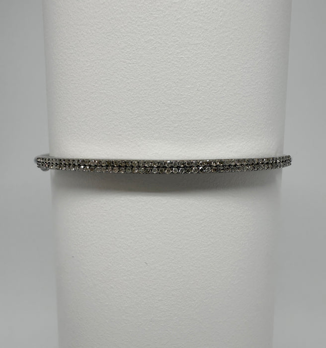 Double Row Diamond Bar Bangle