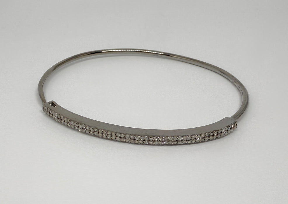 Double Row Diamond Bar Bangle