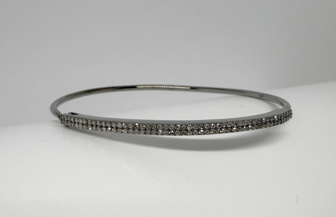 Double Row Diamond Bar Bangle
